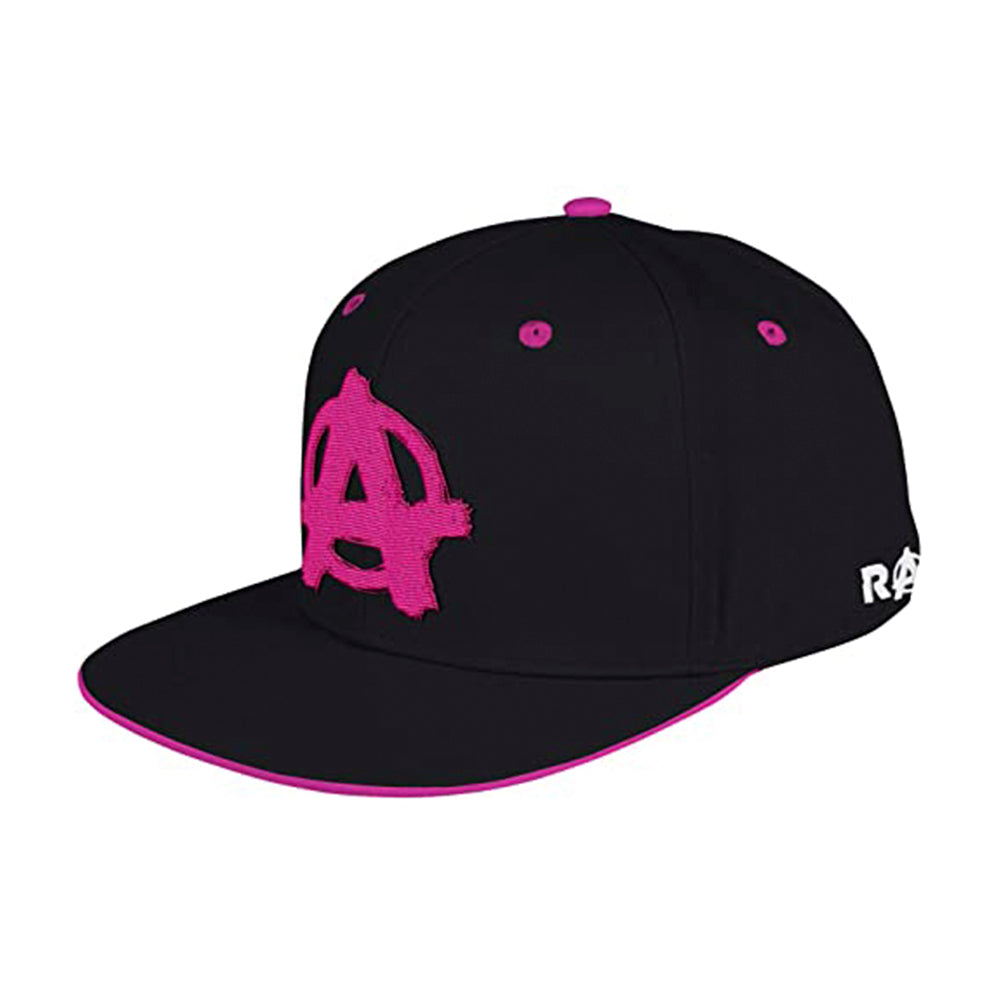 Anarchy Snapback, Schwarze Rage 2 Videospiel Cap mit rosa A, Baumwolle