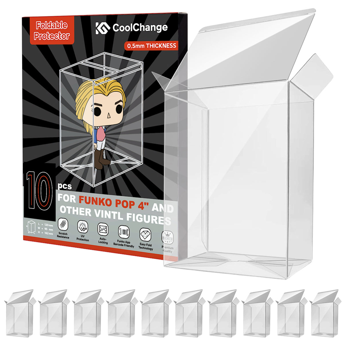 Schutzhülle kompatibel mit Funko POP!, Protector Case für POP 4" Verpackung, Figuren Protektor, 5, 10, 20 Stk.