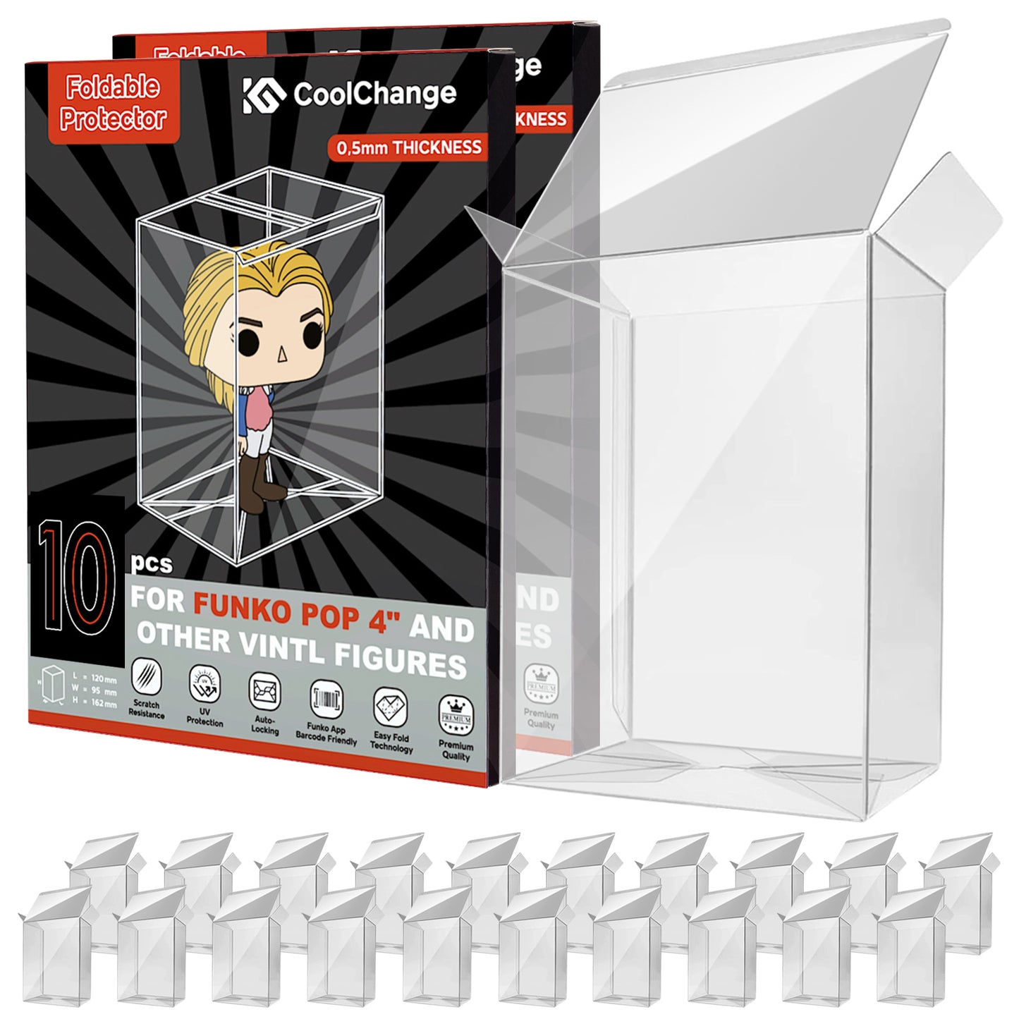 Schutzhülle kompatibel mit Funko POP!, Protector Case für POP 4" Verpackung, Figuren Protektor, 5, 10, 20 Stk.