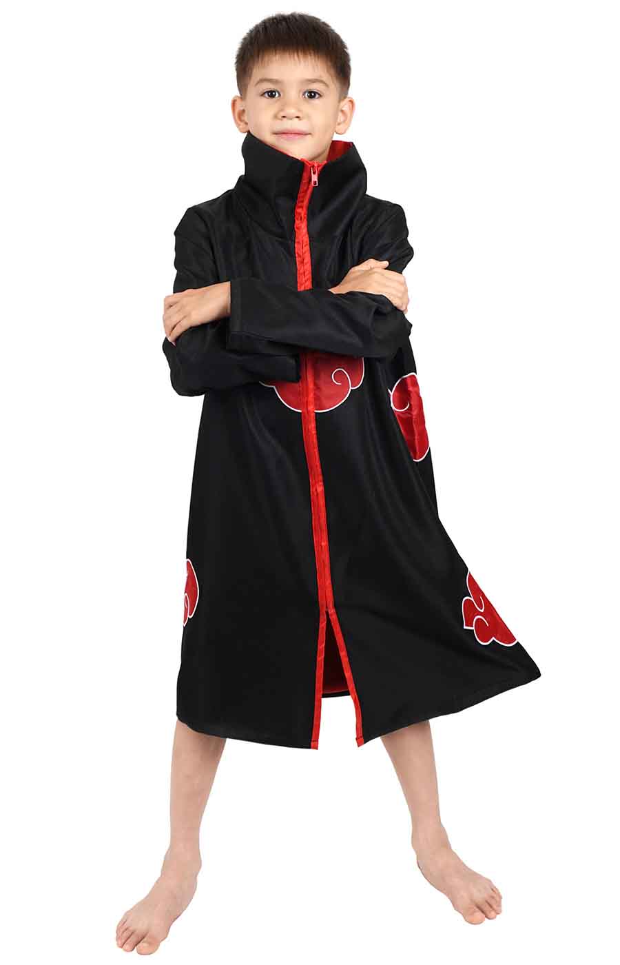 Akatsuki Mantel für Kinder, Itachi Cosplay Kostüm, Größen: 130, 140, 150