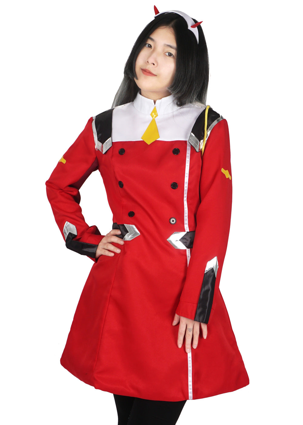 Cosplay Kostüm von Zero Two, Uniform mit Haarreif für Darling in the FranXX Fans, Größen: S - L