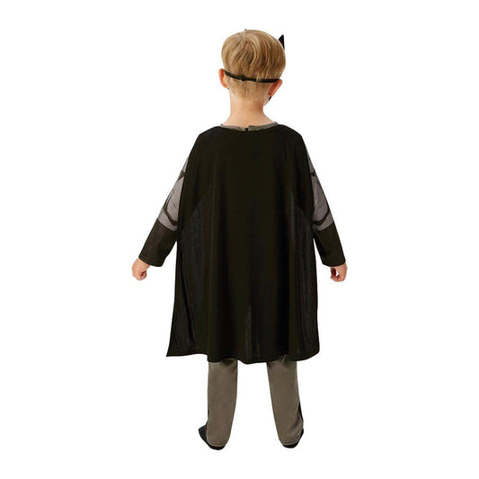 Batman Kinderkostüm, Dawn of Justice Overall mit Umhang, Superheld Verkleidung, 128 cm