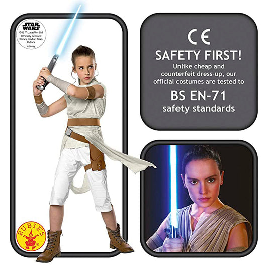 Star Wars: Der Aufstieg Skywalkers - Rey Skywalker Deluxe Kinderkostüm - Jedi Mädchen Cosplay Set - Rubies