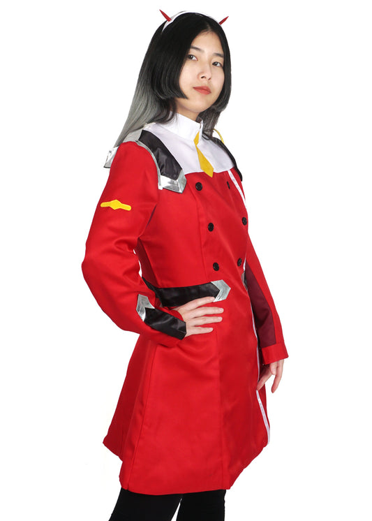 Cosplay Kostüm von Zero Two, Uniform mit Haarreif für Darling in the FranXX Fans, Größen: S - L