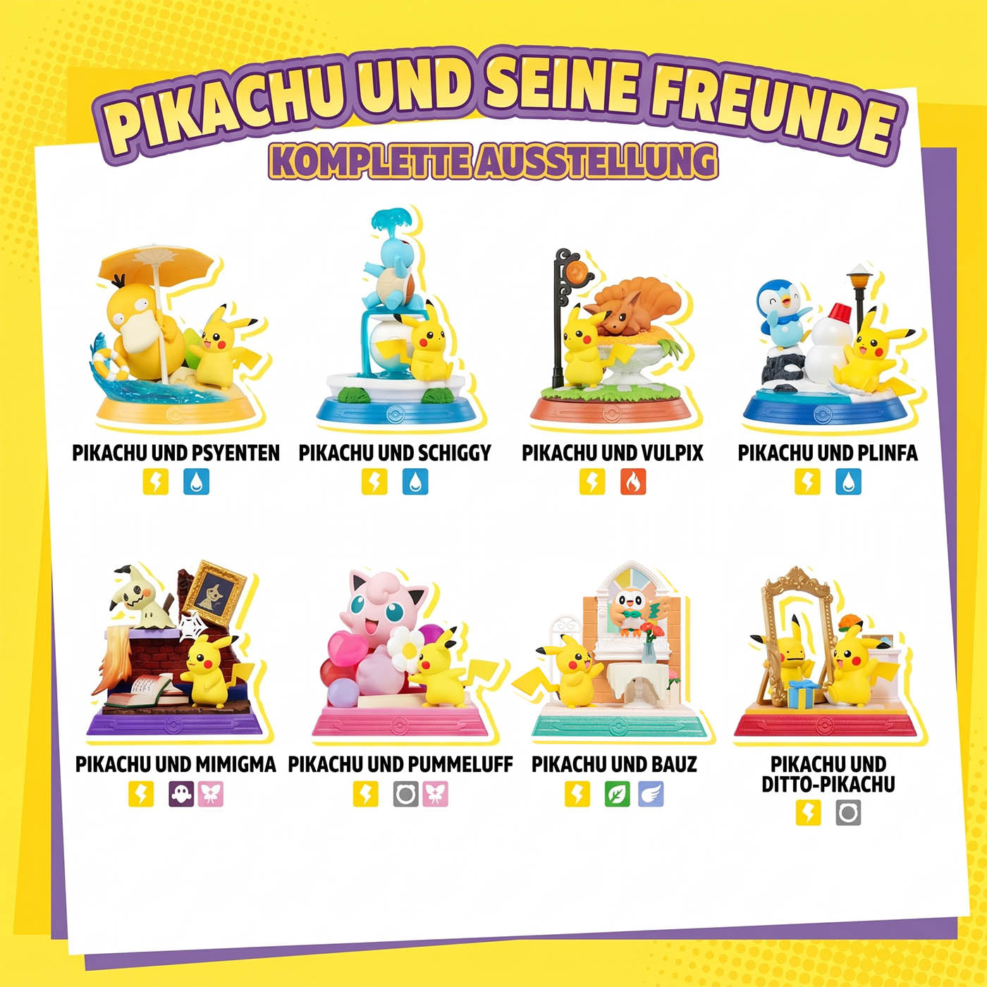 Pokémon - Pikachu und seine Freunde (Pikachu & Friends) - Blind Box Sammelfigur - Einzelbox - 10,5-15,2 cm - Funism