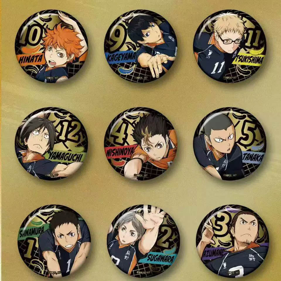 Haikyu!!: Karasuno High School - Vergoldetes Weißblech-Badge Blindbag - Einzelbag - 5,8cm - EAKI