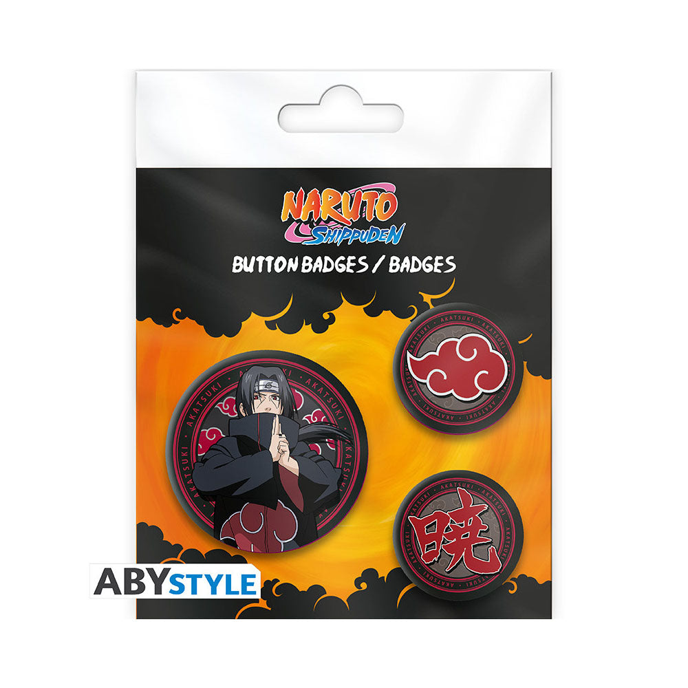 Naruto Shippuden - Itachi & Akatsuki - Badge Pack (3-teilig) - 5cm/3,2cm - ABYstyle