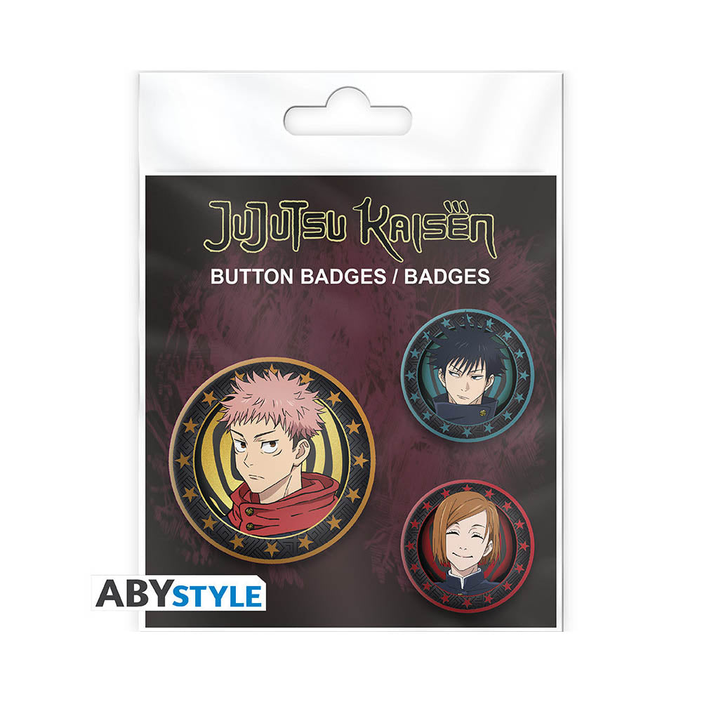 Jujutsu Kaisen - Yuji, Megumi & Nobara - Button-Set 3-teilig - 5 cm / 3,2 cm - ABYstyle