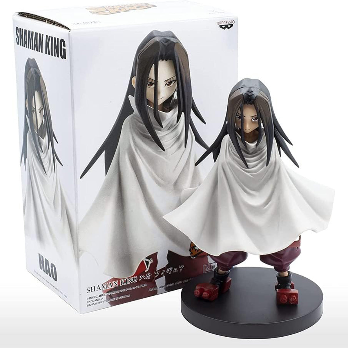 BANDAI Asakura Hao mit weißem Umhang, Shaman King Sammelfigur, 21 cm