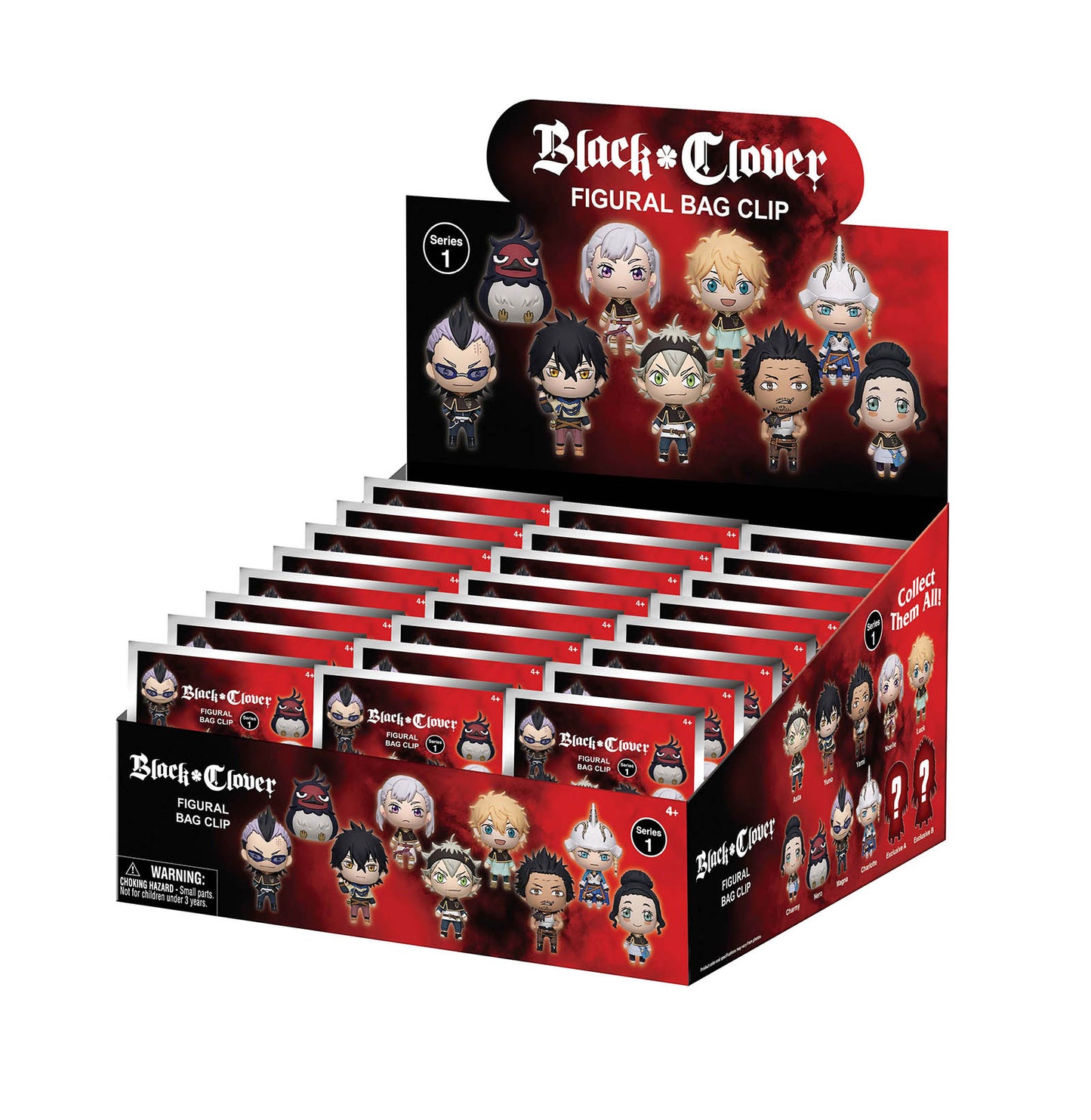 Black Clover - Series 1 3D Foam Bag Clip Schlüsselanhänger-Blindbag - Einzelbag - 5-6cm - Monogram