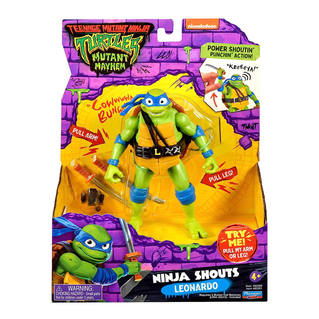 Leonardo Ninja Shouts, Teenage Mutant Ninja Turtles Actionfigur - Playmates