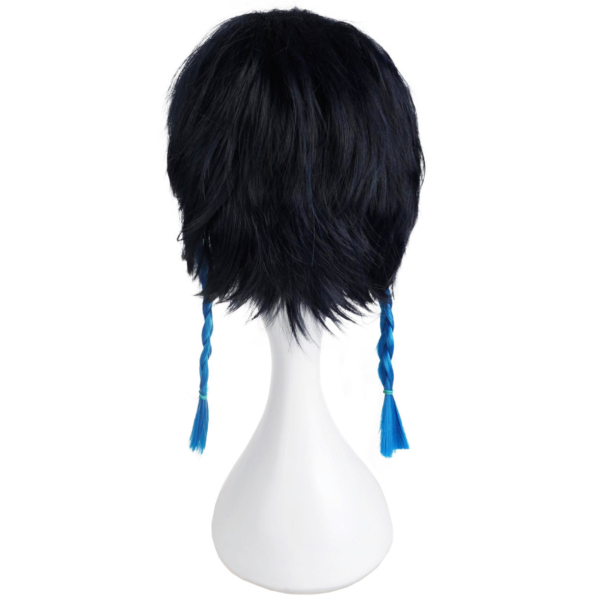 Genshin Impact - Venti - Cosplay Wig Black-Blue with Braids - 36 cm - CosplayStudio