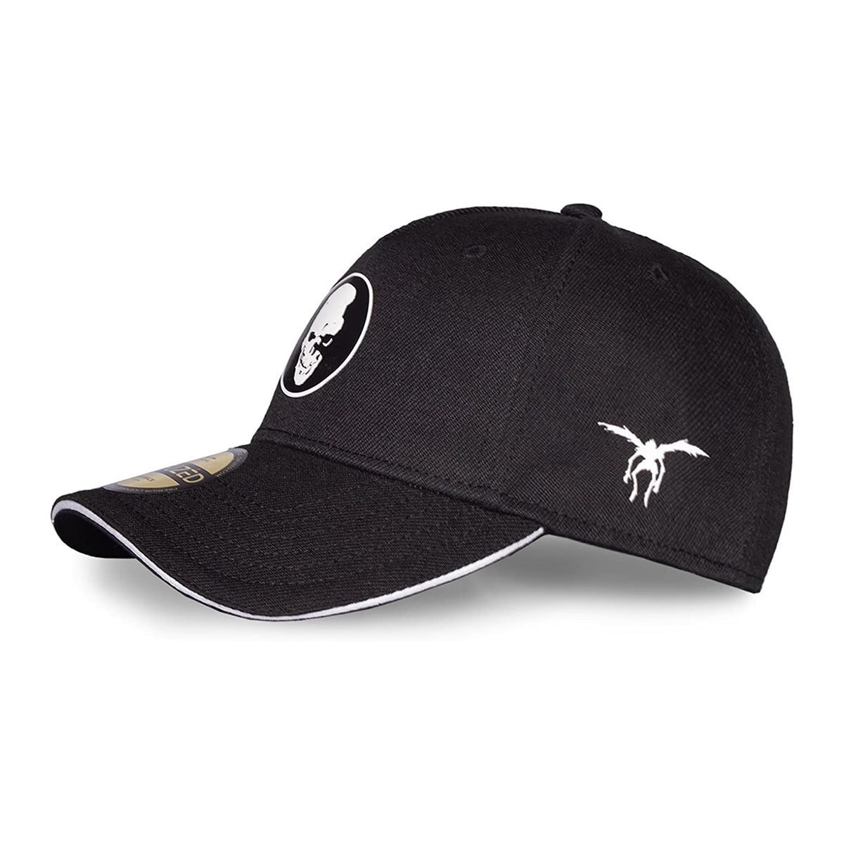 Death Note Curved Bill Cap, Totenkopf Gummi-Patch