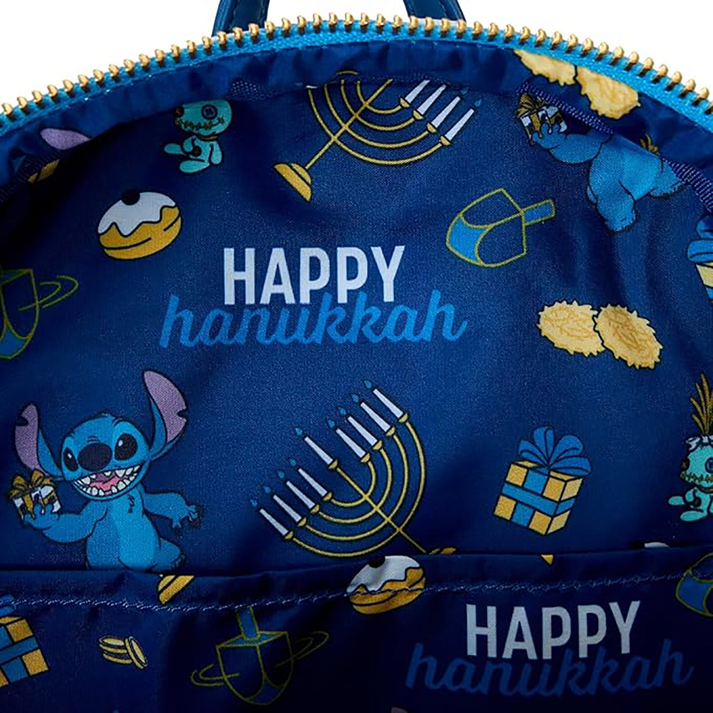 Loungefly WDBK3762 Disney Lilo & Stitch Mini Rucksack mit beleuchtetem Menorah-Stich