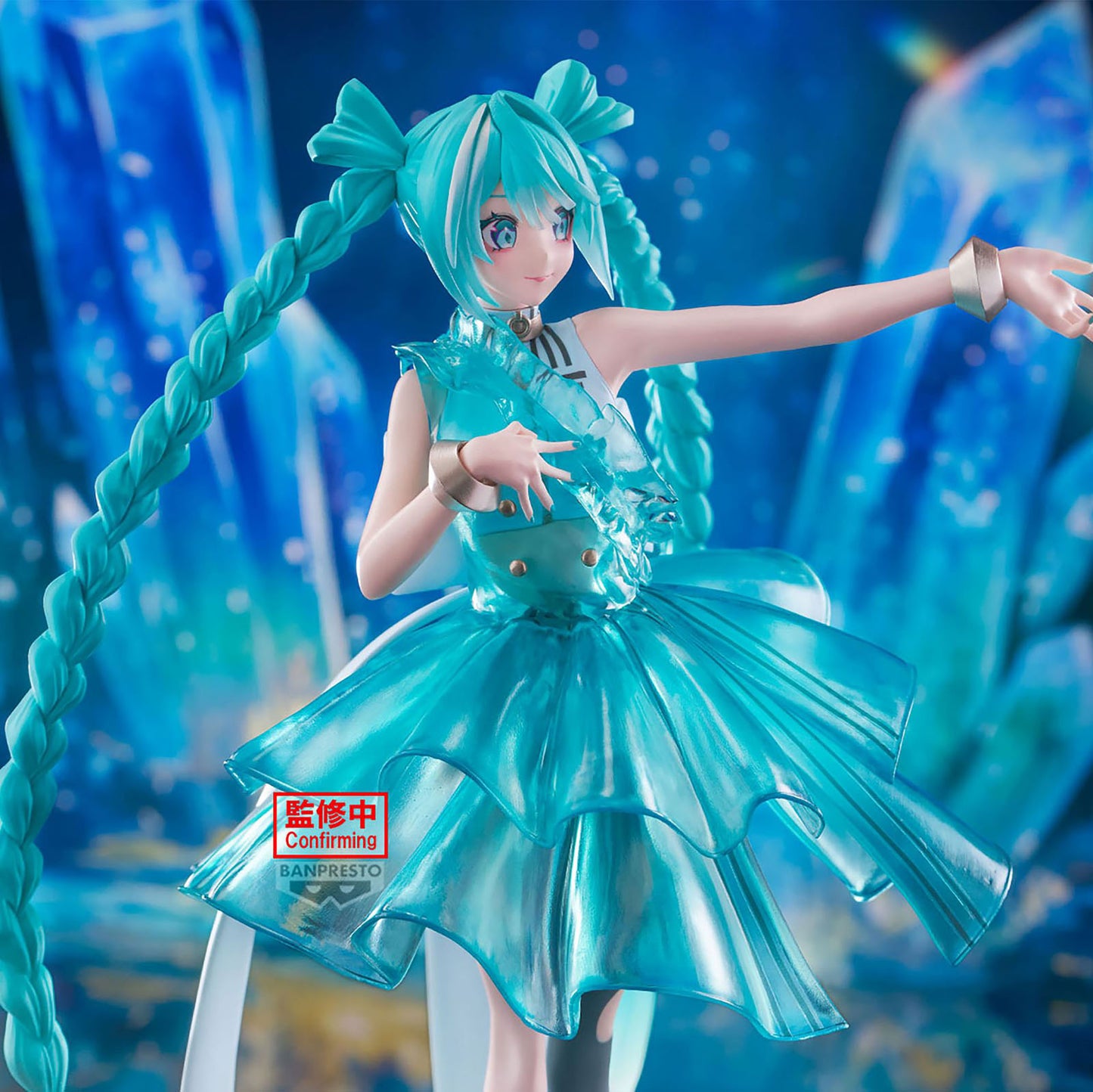 BANDAI Hatsune Miku mit transparentem Kleid | Hatsune Miku Sammelfigur | 28 cm