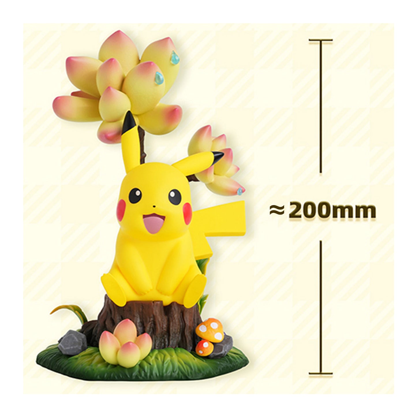MORSTORM Studio Pikachu mit Baumstumpf | PoKéMoN Sammelfigur | 20 cm