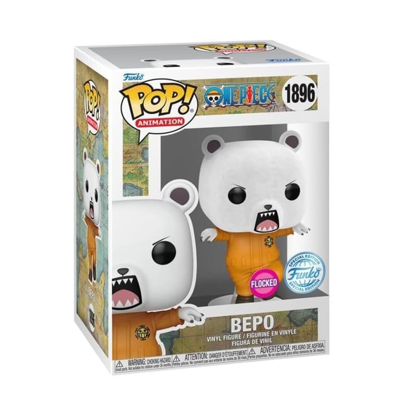 Funko POP! Bepo beflockte Spezial-Edition, One Piece Sammelfigur, 1896, 9,5 cm