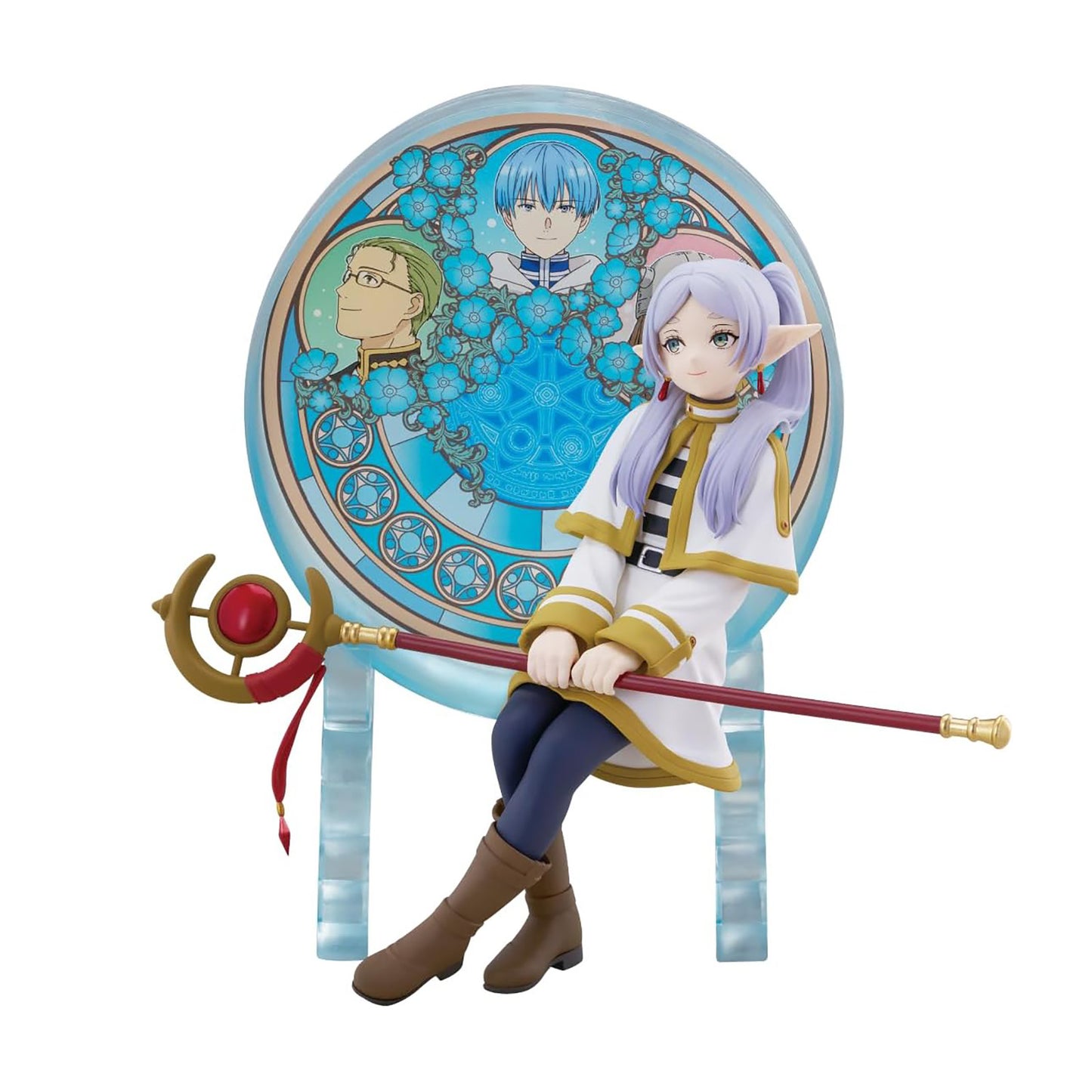 BANDAI Frieren mit Mosaikfenster, Frieren: Beyond Journey’s End Sammelfigur, BP28896P, 15 cm