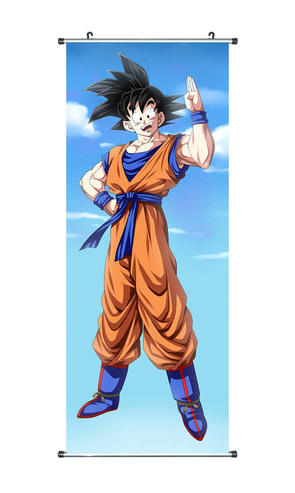 Großes Dragon Ball Rollbild, Kakemono aus Stoff, Poster 100x40cm, Son Goku, Super Saiyajin, Dragonball Z