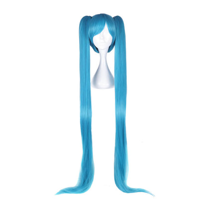 Miku Hatsune - Cosplay Perücke mit Clip-Zöpfen, Schwarz/Grün/Blau - 130 cm - CoolChange
