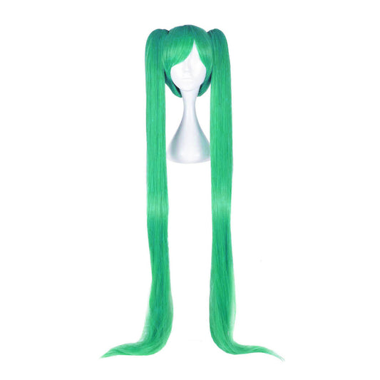 Miku Hatsune - Cosplay Perücke mit Clip-Zöpfen, Schwarz/Grün/Blau - 130 cm - CoolChange