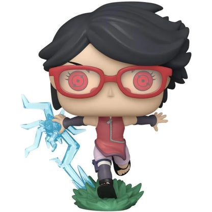Funko POP! Animation Sarada Uchiha mit Sharingan & Chidori, Naruto Sammelfigur 1358 9,5 cm, Glow-Effekt