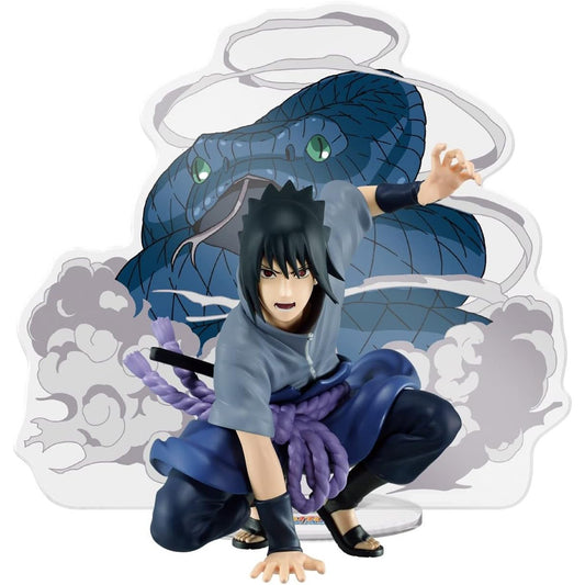 BANDAI Sasuke Uchiha mit schwarzer Schlange Aoda, Naruto Shippuden Sammelfigur, 9 cm