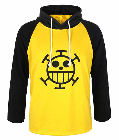 Trafalgar Law Shirt mit Kapuze, Longsleeve im Heart Piratenbande Design, Größen: S - XXL