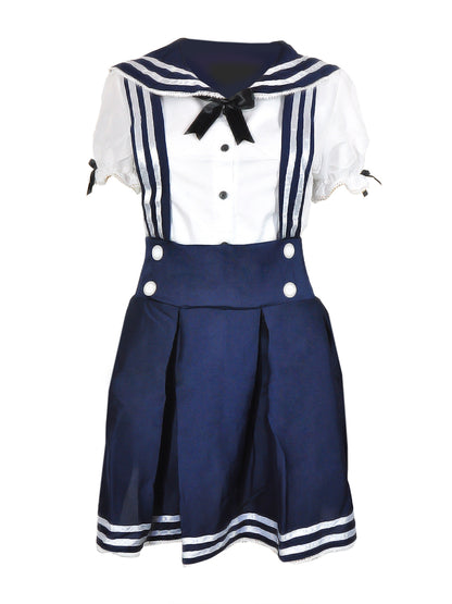 Japanische Schuluniform - Sailor-Fuku Cosplay Kostüm Rock & Bluse - Schwarz - Größen S–XL - CoolChange