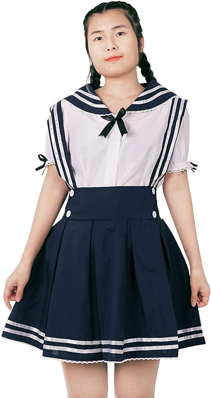 Japanische Schuluniform - Sailor-Fuku Cosplay Kostüm Rock & Bluse - Schwarz - Größen S–XL - CoolChange