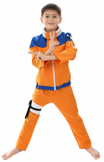 Genin Kinderkostüm für Naruto Fans, Uzumaki Ninja Kinder Kostüm, Größen: 110 - 140