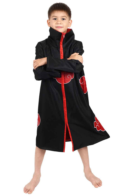 Akatsuki Mantel für Kinder, Itachi Cosplay Kostüm, Größen: 130, 140, 150