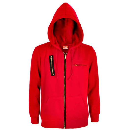 Roter Zip Hoodie für Haus des Geldes Fans, Warmer Pulli im Overall Design I Größen: S - XXL