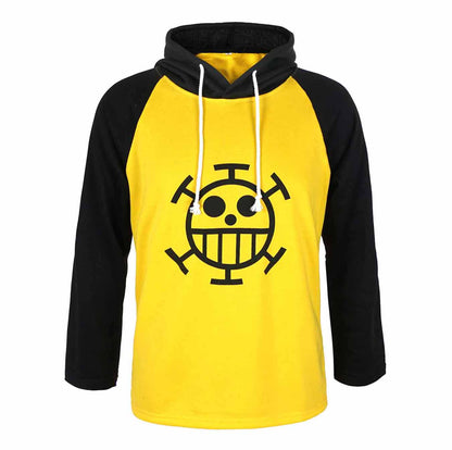 Trafalgar Law Shirt mit Kapuze, Longsleeve im Heart Piratenbande Design, Größen: S - XXL