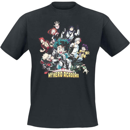 T-Shirt "Helden", My Hero Academia, Herren Basic, Größe S, Schwarz