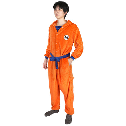 Son Goku Kigurumi, Orangener Pyjama mit "Go" Schriftzeichen, Größen: M - L
