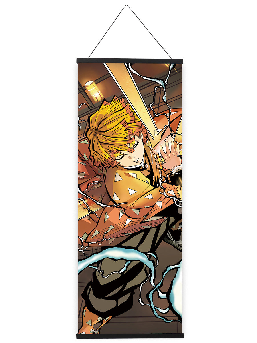 Kimetsu no Yaiba Rollbild aus Stoff, Kakemono 105x40cm, Demon Slayer Wandbild, Tanjiro, Nezuko, Inosuke, Zenitsu etc.