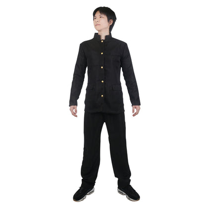 Japanische Schuluniform für Jungen, Gakuran Uniform, Schwarz, Größen: S - L