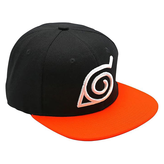 NARUTO SHIPPUDEN - Snapback Cap - Black & Orange - Konoha