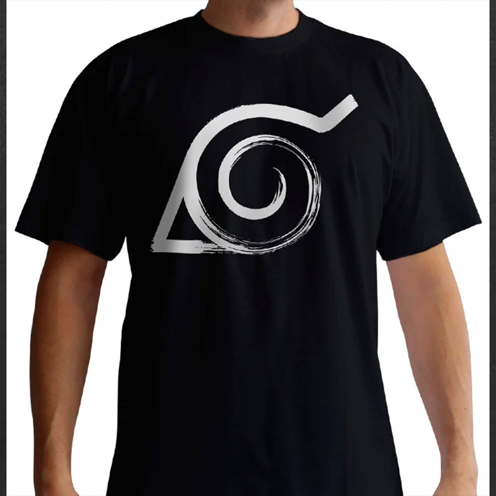 NARUTO SHIPPUDEN - Tshirt "Konoha" man SS black - new fit-S