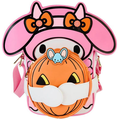 Loungefly Sanrio - My Melody Devil Umhängetasche, mit kleiner Kürbislaternentasche, Crossbuddies