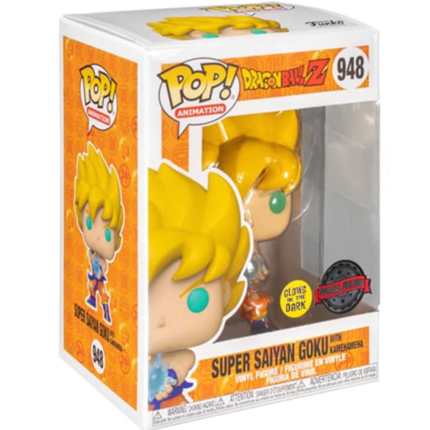 Funko POP! Animation Super Saiyajin Son Goku beim Kamehameha, Dragon Ball Z Sammelfigur, 948, 9,5 cm