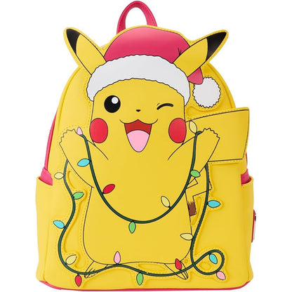 Loungefly Pokemon - Pikachu Mini-Rucksack, Weihnachten, Lichterkette, 1. Generation, leuchtend