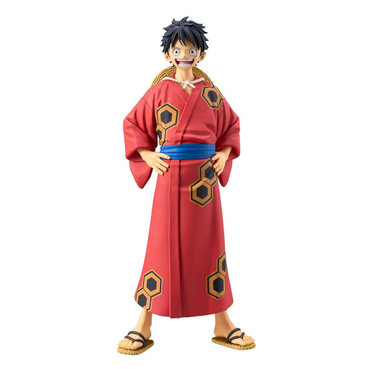 BANDAI DXF The Grandline Men Wanokuni Monkey D. Ruffy mit Yukata, One Piece Sammelfigur, 16 cm