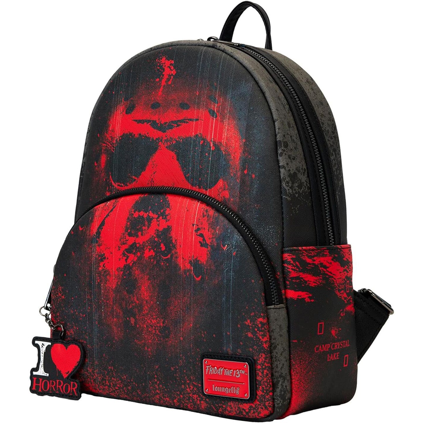Loungefly FRIBK0014 WARNER BROTHERS FRIDAY THE 13TH I HEART HORROR MINI BACKPACK
