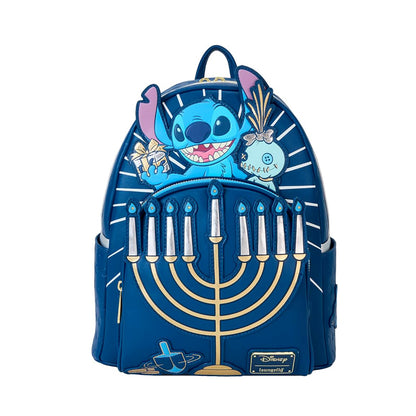 Loungefly WDBK3762 Disney Lilo & Stitch Mini Rucksack mit beleuchtetem Menorah-Stich