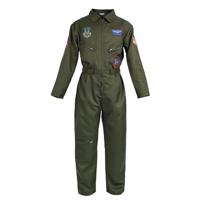 Kampfpiloten Kostüm Maverick, Fliegerkombi Olivegrün, Größen: S - XL