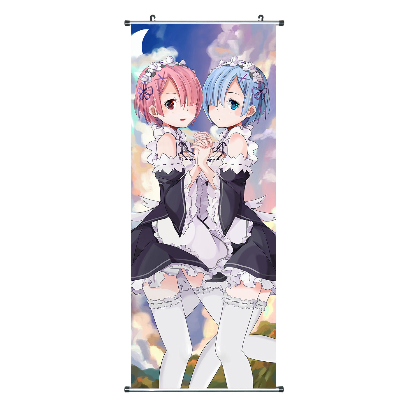 Re:Zero - Emilia, Rem & Ram - Rollbild aus Stoff - 100x40cm