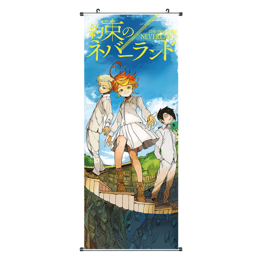The Promised Neverland - Emma, Ray & Norman - Rollbild aus Stoff - 100x40cm