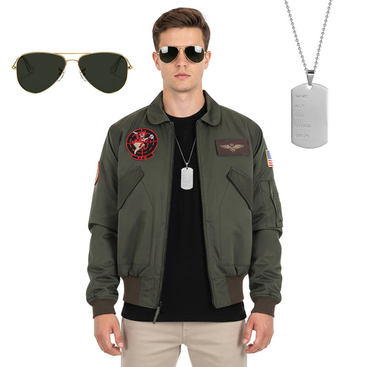 Bomberjacke von Maverick, Pete Mitchell Militär Jacke, Größen: S - XL